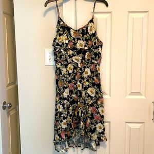 Hi-low lace-up back dress with adjustable straps